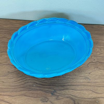 LOT 32F: Vintage Blue Milk Glass Hen on a Nest (7.5”)