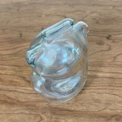 LOT 13F: Vintage Anchor Hocking Glass Bear Coin Bank & MCM Pink Elephant Planter