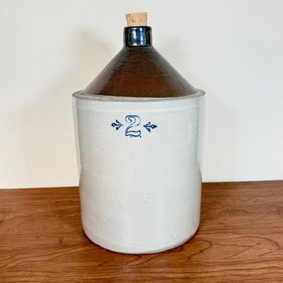 LOT 31F: Vintage 2-gallon Two-Tone Stoneware Whiskey/Moonshine Jug