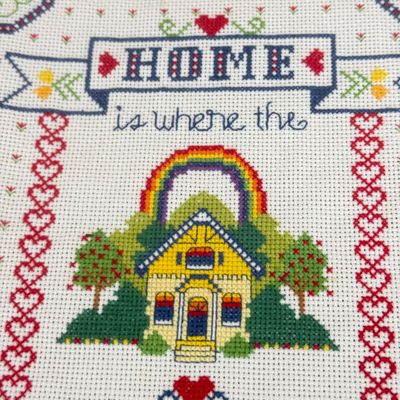LOT 153F: Vintage Home is Where the Heart Is Crafted Wall Art