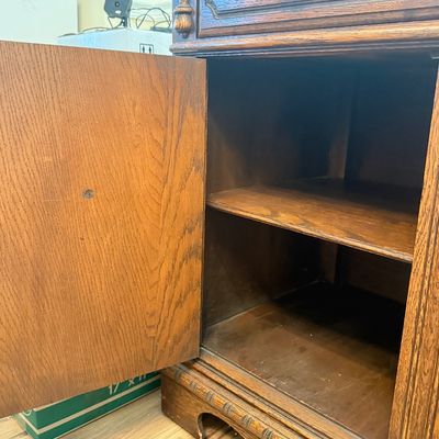 LOT 19F: 1920s/30s English Jacobean Revival/Tudor Style Carved Oak Sideboard/Buffet