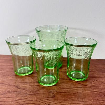LOT 129F: Four Vintage Uranium Glasses
