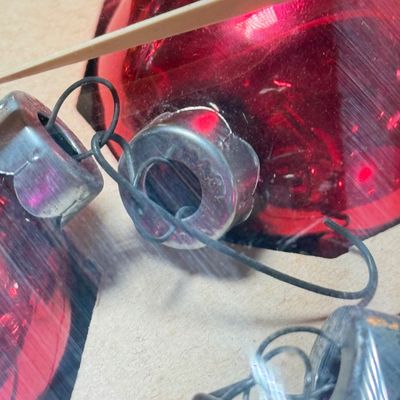 LOT 147F: Vintage Celluloid Santa Head & Vintage Glass Christmas Ornaments: Shiny Brite & More
