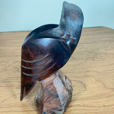 LOT 56F: Vintage Brass & Wooden Eagle Sculptures