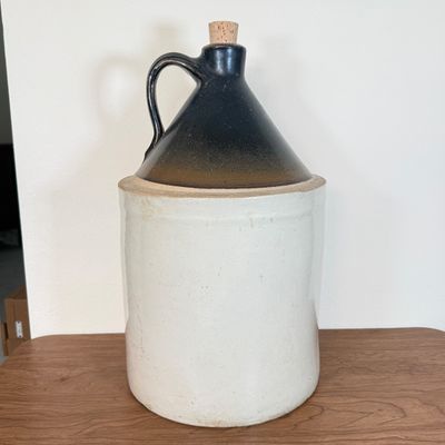 LOT 30F: Vintage 5-gallon Two-Tone Stoneware Whiskey/Moonshine Jug