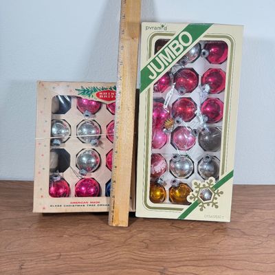 LOT 145F: Vintage Glass Christmas Ornaments: Pyramid, Shiny Brite & More