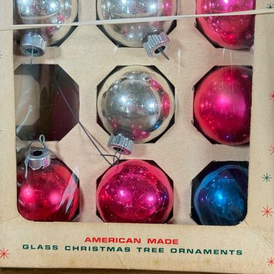 LOT 145F: Vintage Glass Christmas Ornaments: Pyramid, Shiny Brite & More