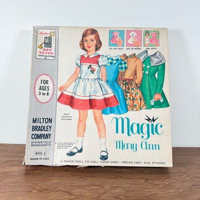 LOT 134F: Vintage Milton Bradley Magic Mary Ann Magnetic Doll Set