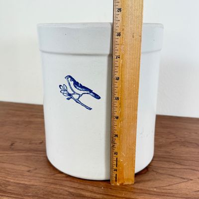 LOT 154F: Vintage Burley Pottery/Clay Cobalt Bluebird Stoneware Crock