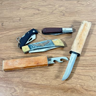 LOT 140F: Eagle Knife, Stainless Steel Set & More
