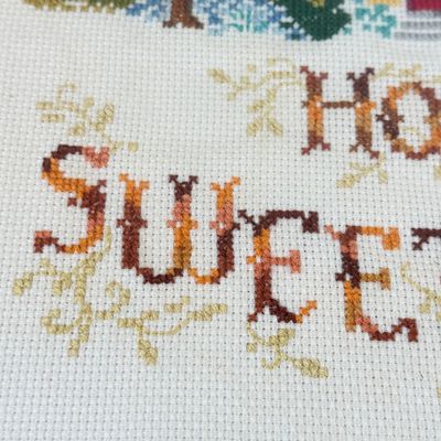 LOT 152F: Vintage Home Sweet Home Cross Stitch