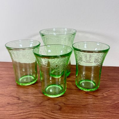 LOT 129F: Four Vintage Uranium Glasses