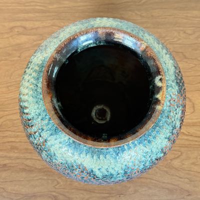 LOT 2F: 1994 Signed Textured Hand Made Studio Pottery Vase (10.5")