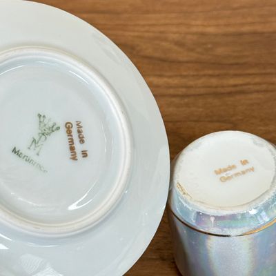 LOT 28F: Vintage Figurines from Japan, Lustreware Teacup & Saucer & More