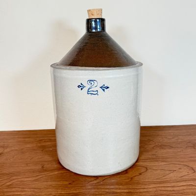 LOT 31F: Vintage 2-gallon Two-Tone Stoneware Whiskey/Moonshine Jug