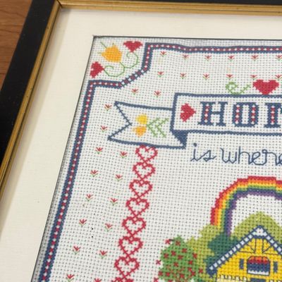 LOT 153F: Vintage Home is Where the Heart Is Crafted Wall Art