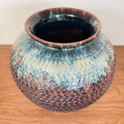 LOT 2F: 1994 Signed Textured Hand Made Studio Pottery Vase (10.5")