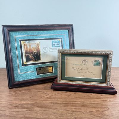LOT 170F: Vintage First Day Issue Stamp & Envelope Framed