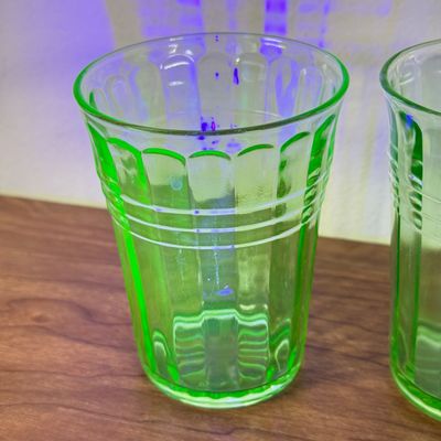 LOT 128F: Four Vintage Uranium Glasses