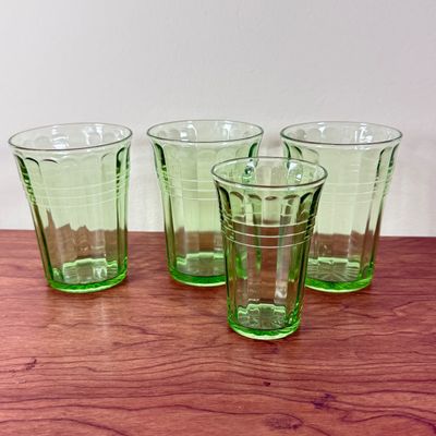 LOT 128F: Four Vintage Uranium Glasses
