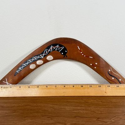 LOT 157F: Wooden Hand Painted Boomerang Made in Australia