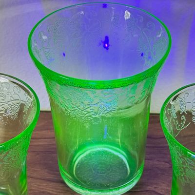 LOT 129F: Four Vintage Uranium Glasses
