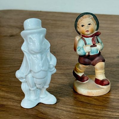 LOT 28F: Vintage Figurines from Japan, Lustreware Teacup & Saucer & More