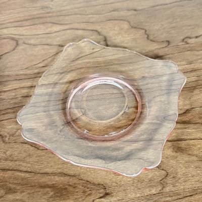 LOT 18F: Vintage Heisey Pink Depression Glass: Serving Platter & 4 Each of Salad & Dinner Plates