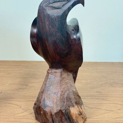 LOT 56F: Vintage Brass & Wooden Eagle Sculptures