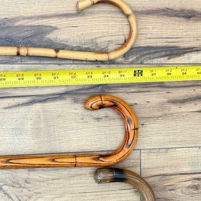 LOT 160F: Four Vintage Bamboo Canes
