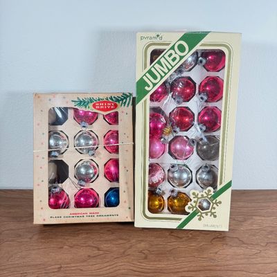 LOT 145F: Vintage Glass Christmas Ornaments: Pyramid, Shiny Brite & More
