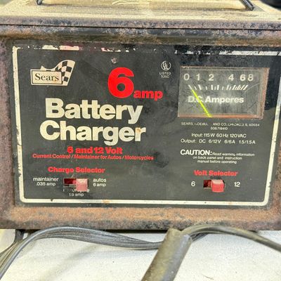 LOT 116G: Sears 6amp Battery Charger 6 and 12 Bit