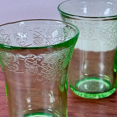 LOT 129F: Four Vintage Uranium Glasses