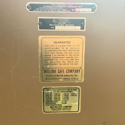 LOT 162F: Vintage Steel Combination Meilink Safe