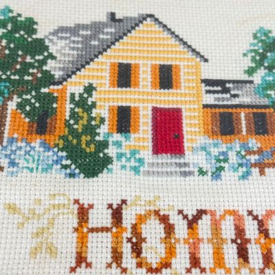 LOT 152F: Vintage Home Sweet Home Cross Stitch