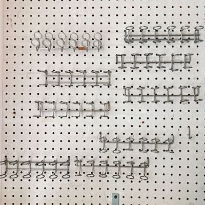 LOT 123G: Peg Board Tool Holder Racks