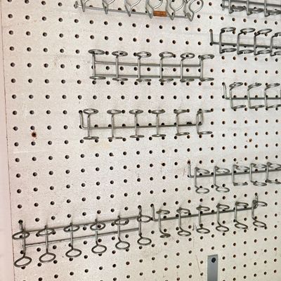 LOT 123G: Peg Board Tool Holder Racks