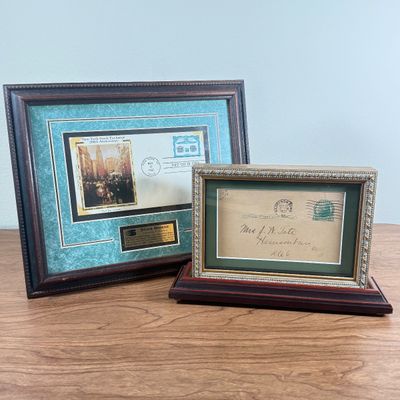 LOT 170F: Vintage First Day Issue Stamp & Envelope Framed