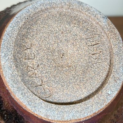 LOT 2F: 1994 Signed Textured Hand Made Studio Pottery Vase (10.5")