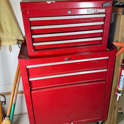 LOT 82G: Craftsman Red Toolbox Cart w Contents