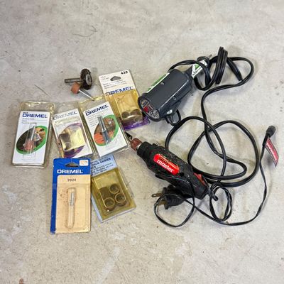 LOT 111G: NIP Dremel Bits, Dremel Model 290 Engraver & Rotary Tool
