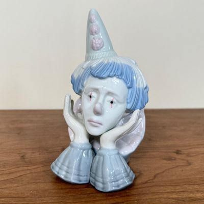 LOT 4F: Vintage Meico Paul Sebastian Soft Pastel Porcelain Clown Figurines