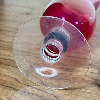 LOT 12F: 1950s Westmoreland Glass Cranberry/Ruby Flash Square Wedding Box & Vintage Cranberry Bohemian Glass Flash Cut-to-Clear Tulip...