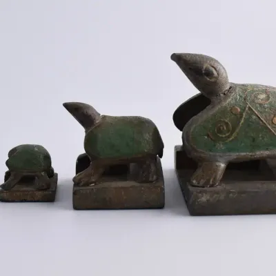 Vintage Chinese Stacking Turtle Opium Weight Seals