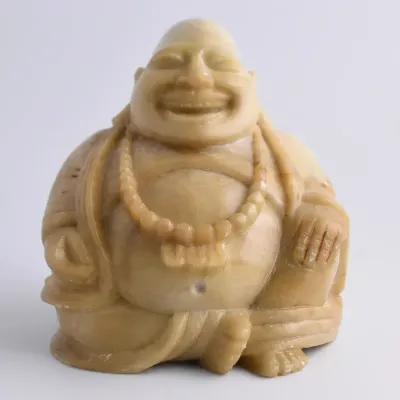 Chinese Jade Laughing Seated Buddha Figure