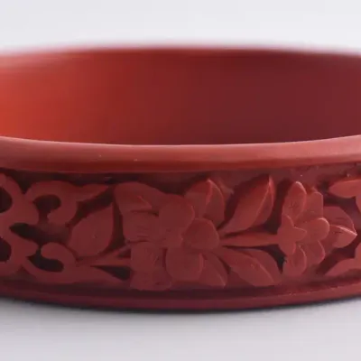 Chinese Cinnabar-Style Bangle Bracelet