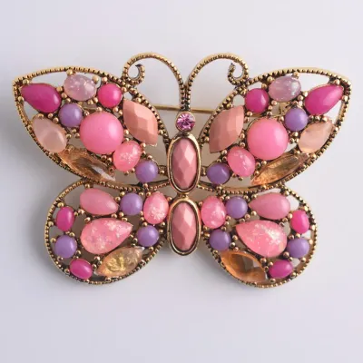 Pink Butterfly Brooch