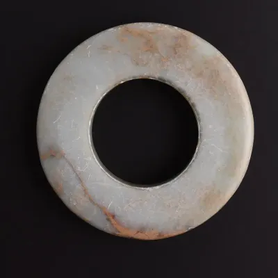 Chinese Natural Hetian Jade Disk  