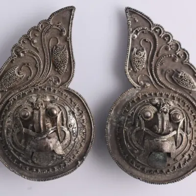 Vintage / Antique Thai Ornate Sterling Silver Earrings