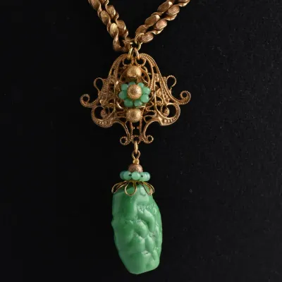 Rare Mariam Haskell, Vintage Chinoiserie Statement Necklace
